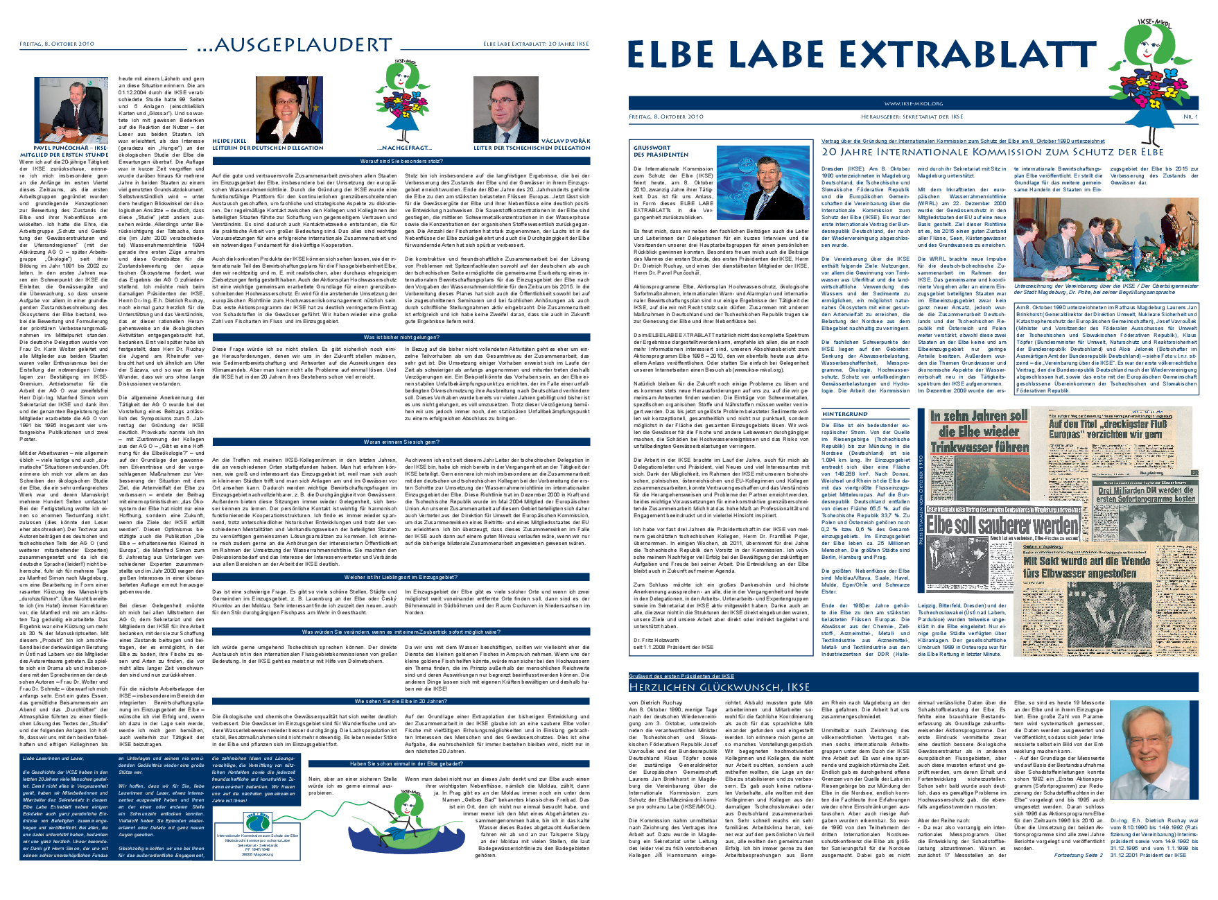 ELBE LABE Extrablatt (Zeitung – 20 Jahre IKSE)