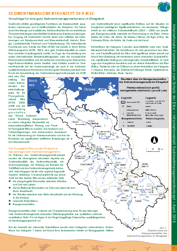 Sedimentmanagementkonzept der IKSE - Vorschläge für eine gute Sedimentmanagementpraxis im Elbegebiet (Informationsblatt)