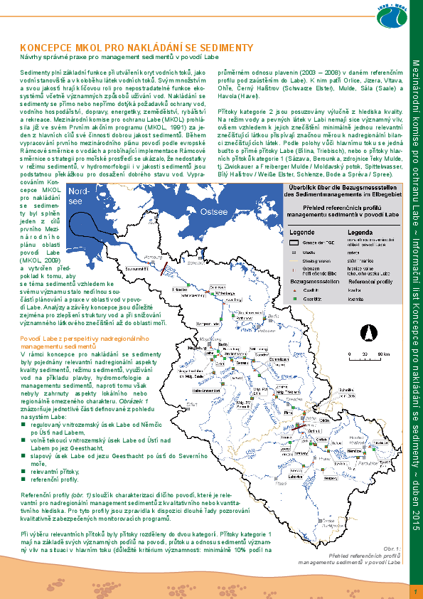 Koncepce MKOL pro nakládání se sedimenty - Návrhy správné praxe pro management sedimentů v povodí Labe (informační list)